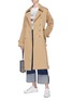 Figure View - Click To Enlarge - 73115 - Faux pearl embellished belted faux fur lined trench coat