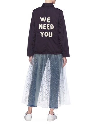 Back View - Click To Enlarge - 73115 - 'We Need You' detachable skirt slogan appliqué dress