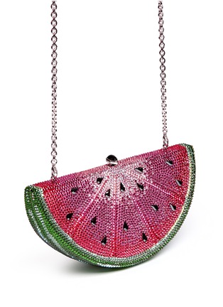 Detail View - Click To Enlarge - JUDITH LEIBER - Watermelon Slice crystal pavé minaudière
