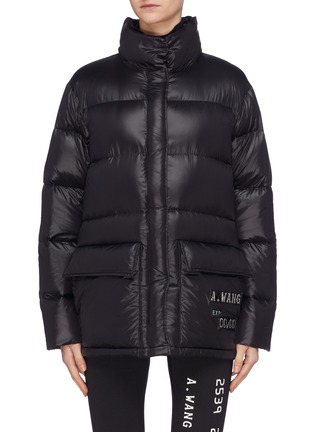 Main View - Click To Enlarge - ALEXANDER WANG - Credit card textured print oversized down puffer jacket