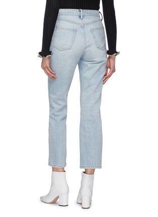 Back View - Click To Enlarge - ALEXANDER WANG - Logo embroidered cropped jeans