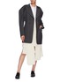 Figure View - Click To Enlarge - 10478 - Puff shoulder double breasted blazer