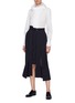 Figure View - Click To Enlarge - 10478 - Pleated panel belted asymmetric skirt