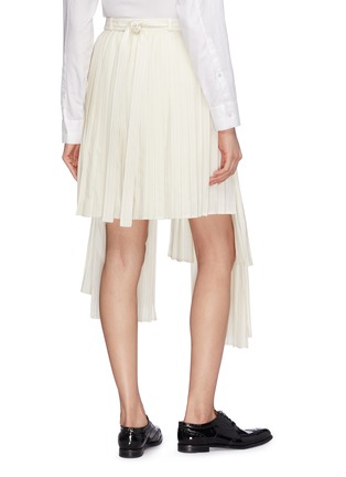 Back View - Click To Enlarge - 10478 - Pleated panel asymmetric contrast topstitching skirt