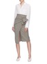 Figure View - Click To Enlarge - SILVIA TCHERASSI - 'Stromboli' ruched ruffle split tweed skirt