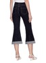 Back View - Click To Enlarge - SILVIA TCHERASSI - Flocked check plaid flared pants