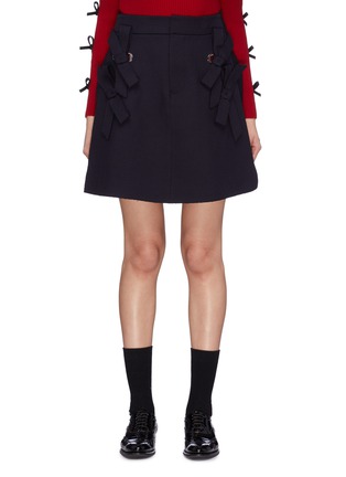 Main View - Click To Enlarge - SHUSHU/TONG - Bow wool skirt
