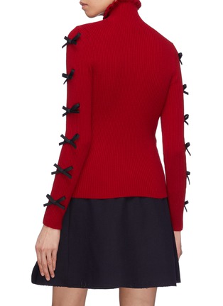 Back View - Click To Enlarge - SHUSHU/TONG - Bow sleeve rib knit turtleneck sweater
