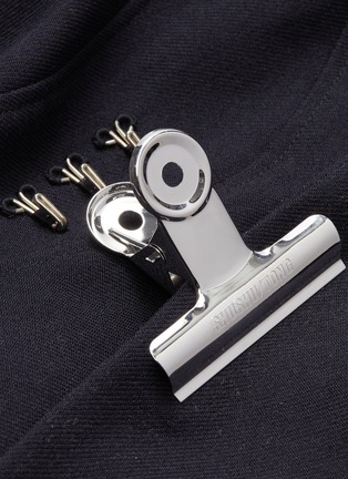  - SHUSHU/TONG - Bow shoulder lapel clip asymmetric wool twill jacket