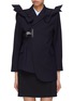 Main View - Click To Enlarge - SHUSHU/TONG - Bow shoulder lapel clip asymmetric wool twill jacket