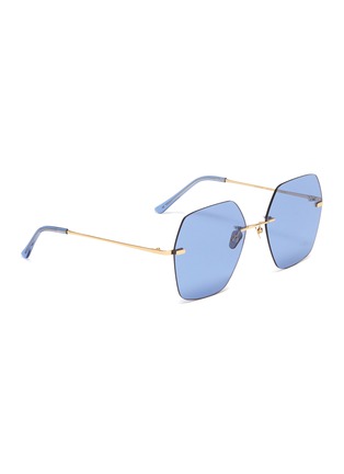 Figure View - Click To Enlarge - SPEKTRE - 'Lovestory' oversized hexagonal frame rimless sunglasses
