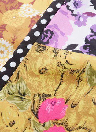Detail View - Click To Enlarge - 10531 - Patchwork floral polka dot print pants