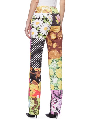 Back View - Click To Enlarge - 10531 - Patchwork floral polka dot print pants