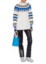 Figure View - Click To Enlarge - MSGM - Extended tiered hem graphic jacquard sweater