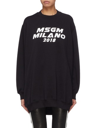 Main View - Click To Enlarge - MSGM - Cutout back logo print sweatshirt