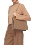 Front View - Click To Enlarge - RODO - Woven panel leather bag