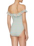 Back View - Click To Enlarge - SOLID & STRIPED - 'The Amelia' ruffle stripe one-piece swimsuit