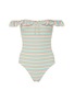 Main View - Click To Enlarge - SOLID & STRIPED - 'The Amelia' ruffle stripe one-piece swimsuit
