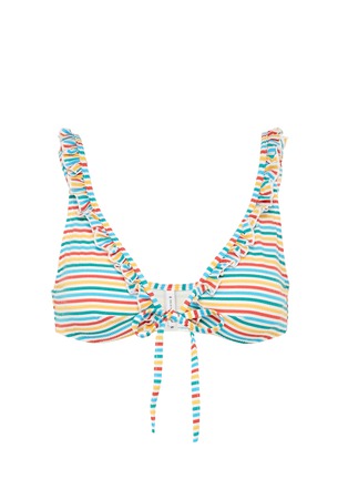 Main View - Click To Enlarge - SOLID & STRIPED - 'The Milly' ruffle stripe seersucker bikini top