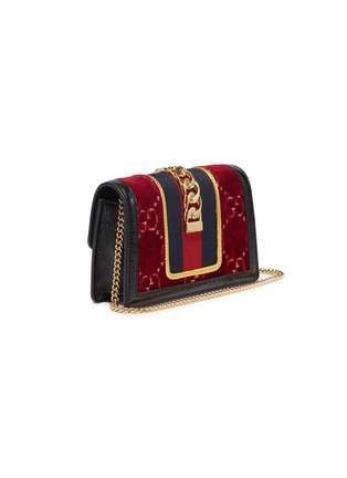 Detail View - Click To Enlarge - GUCCI - 'Sylvie' mini leather velvet crossbody bag