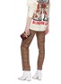 Front View - Click To Enlarge - GUCCI - 'Sylvie' mini leather velvet crossbody bag