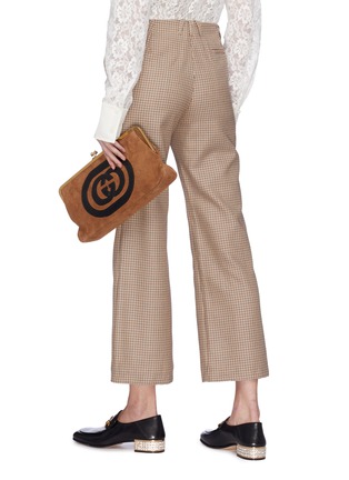 Figure View - Click To Enlarge - GUCCI - 'Ophidia' logo patch Web stripe suede clutch