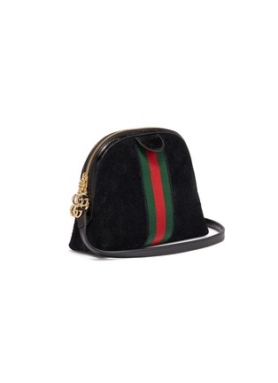 Detail View - Click To Enlarge - GUCCI - 'Ophidia' small Web stripe suede crossbody bag