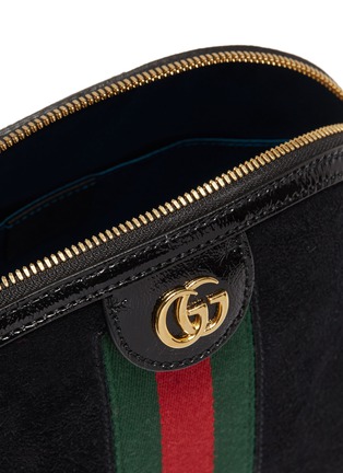 Detail View - Click To Enlarge - GUCCI - 'Ophidia' small Web stripe suede crossbody bag