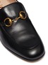 Detail View - Click To Enlarge - GUCCI - Glass crystal heel leather step-in horsebit loafer pumps