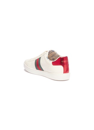 Detail View - Click To Enlarge - GUCCI - 'Ace' glitter logo print sneakers