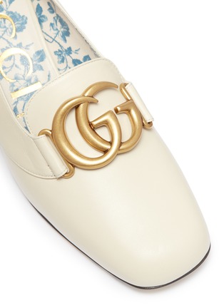 Detail View - Click To Enlarge - GUCCI - GG logo leather loafer pumps