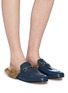Figure View - Click To Enlarge - GUCCI - 'Princetown' lamb fur leather slide loafers