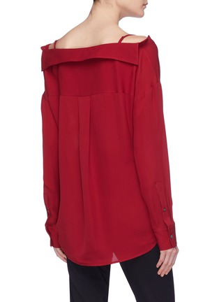 Back View - Click To Enlarge - THEORY - 'Tamale' off-shoulder silk georgette shirt