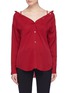 Main View - Click To Enlarge - THEORY - 'Tamale' off-shoulder silk georgette shirt