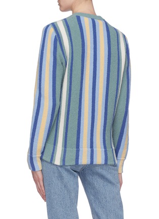 Back View - Click To Enlarge - ACNE STUDIOS - 'Nalon Boucle Face' patch stripe sweater