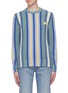Main View - Click To Enlarge - ACNE STUDIOS - 'Nalon Boucle Face' patch stripe sweater