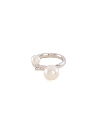 Main View - Click To Enlarge - TASAKI - Diamond Akoya pearl 18k white gold ring