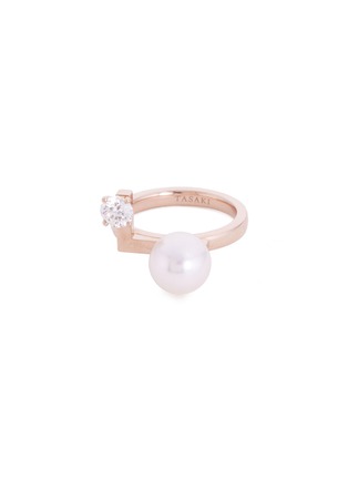 Main View - Click To Enlarge - TASAKI - Diamond Akoya pearl 18k rose gold ring