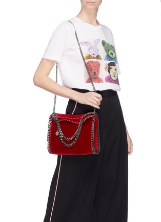 Front View - Click To Enlarge - STELLA MCCARTNEY - 'Falabella' mini velvet chain tote
