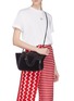 Front View - Click To Enlarge - STELLA MCCARTNEY - 'Falabella' reversible mini velvet chain tote