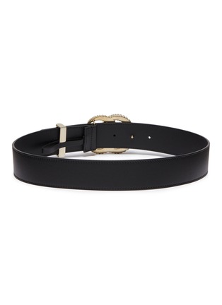 Figure View - Click To Enlarge - GUCCI - GG torchon logo leather belt