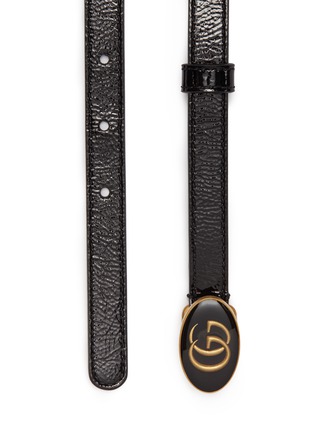 Detail View - Click To Enlarge - GUCCI - GG logo buckled leather belt
