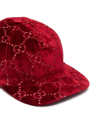 Detail View - Click To Enlarge - GUCCI - GG logo embroidered velvet baseball cap