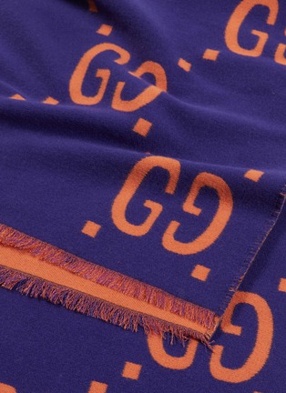 Detail View - Click To Enlarge - GUCCI - GG logo jacquard wool-silk scarf