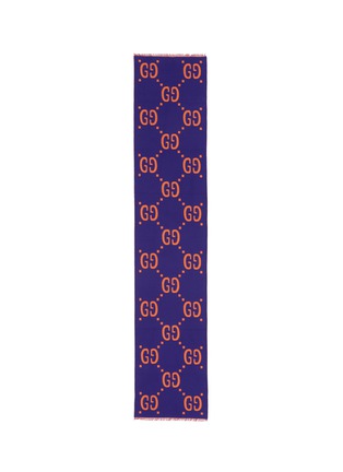 Main View - Click To Enlarge - GUCCI - GG logo jacquard wool-silk scarf