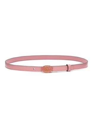 Main View - Click To Enlarge - GUCCI - GG oval enamel buckle leather belt