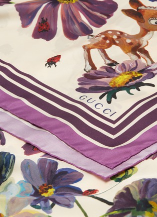 Detail View - Click To Enlarge - GUCCI - 'Fawn Flowers' print silk scarf