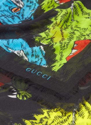 Detail View - Click To Enlarge - GUCCI - 'Rainbow Panther' print modal-silk scarf