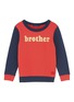 Main View - Click To Enlarge - ACNE STUDIOS - 'Brother' slogan print colourblock kids sweatshirt