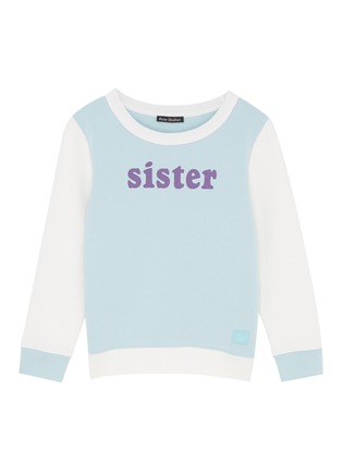 Main View - Click To Enlarge - ACNE STUDIOS - 'Sister' slogan print colourblock kids sweatshirt